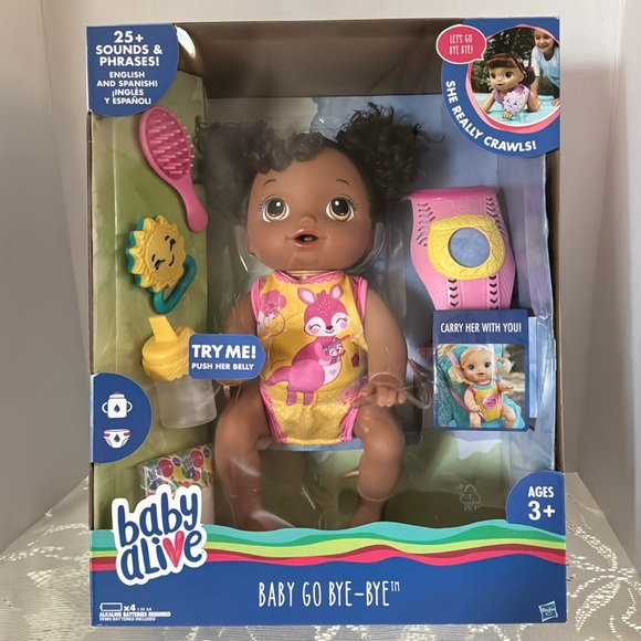 Baby Alive Baby Go Bye-Bye African American Black Doll 25+ Sounds - Main Image